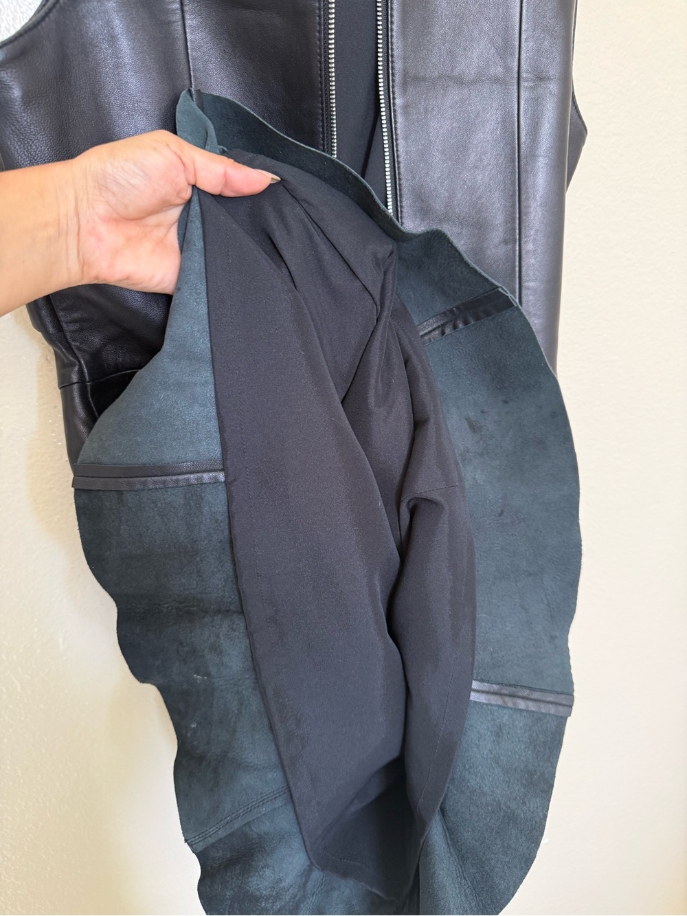 Parker Black Genuine Leather Ruffle Sheath Dress Size S Cocktail Goth Luxury - Picture 6 of 10